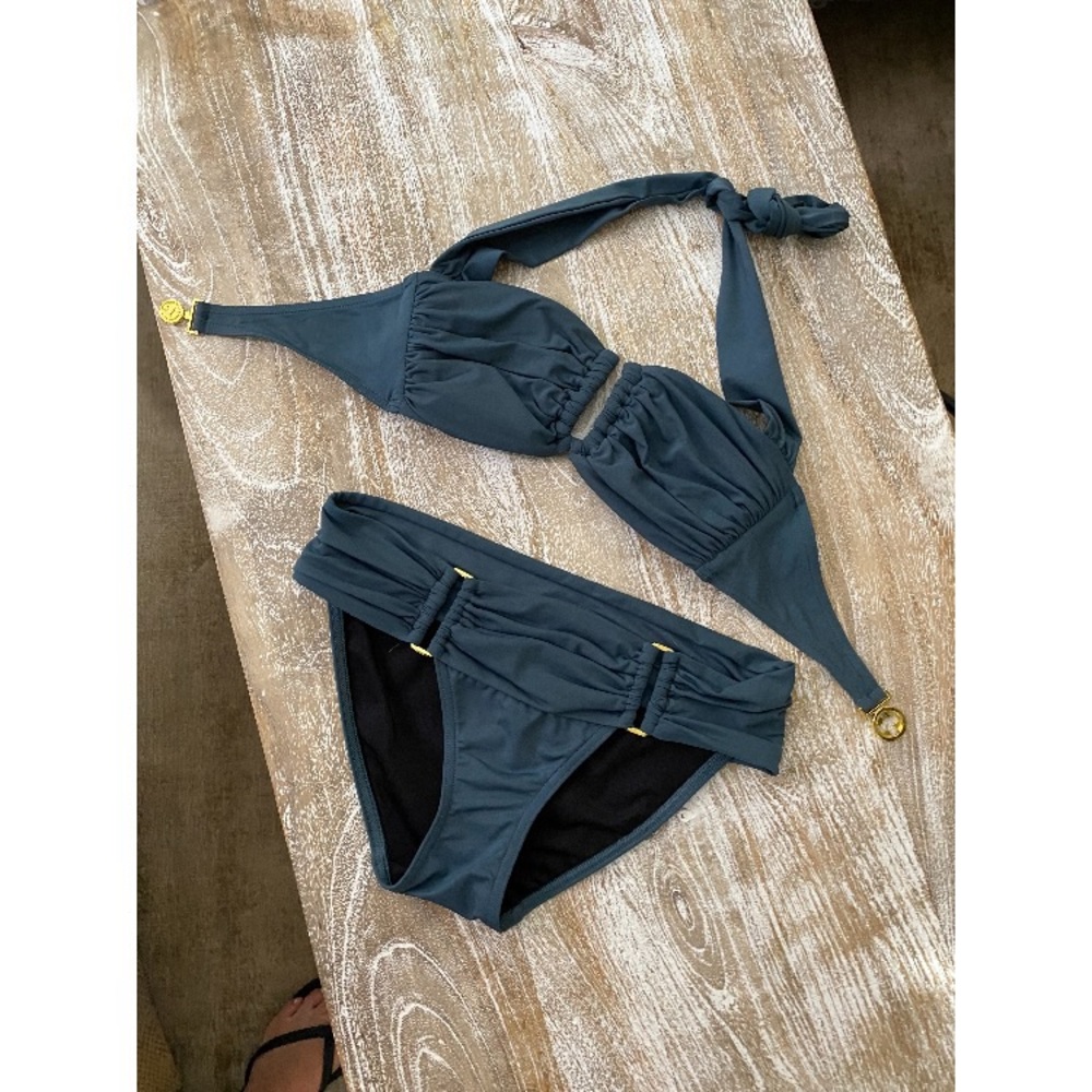 VS Emerald Green/Gold Bikini- Size Small